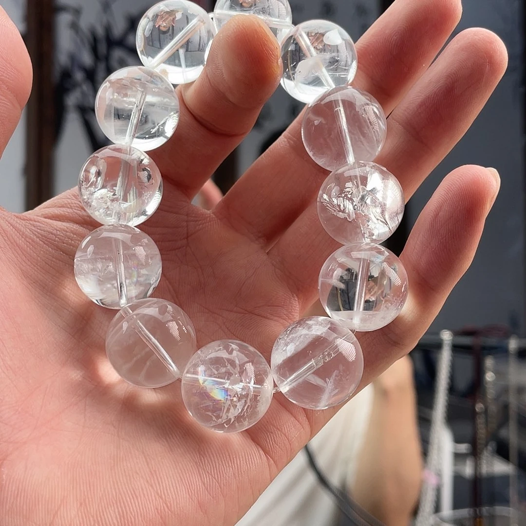 水晶手链未镶嵌爆闪白幽灵19+