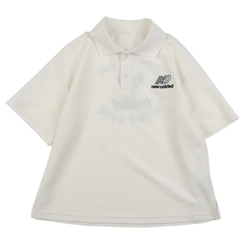 Y7635童装字母刺绣polo衫翻领体恤男童夏季帅气短袖t恤儿童半袖
