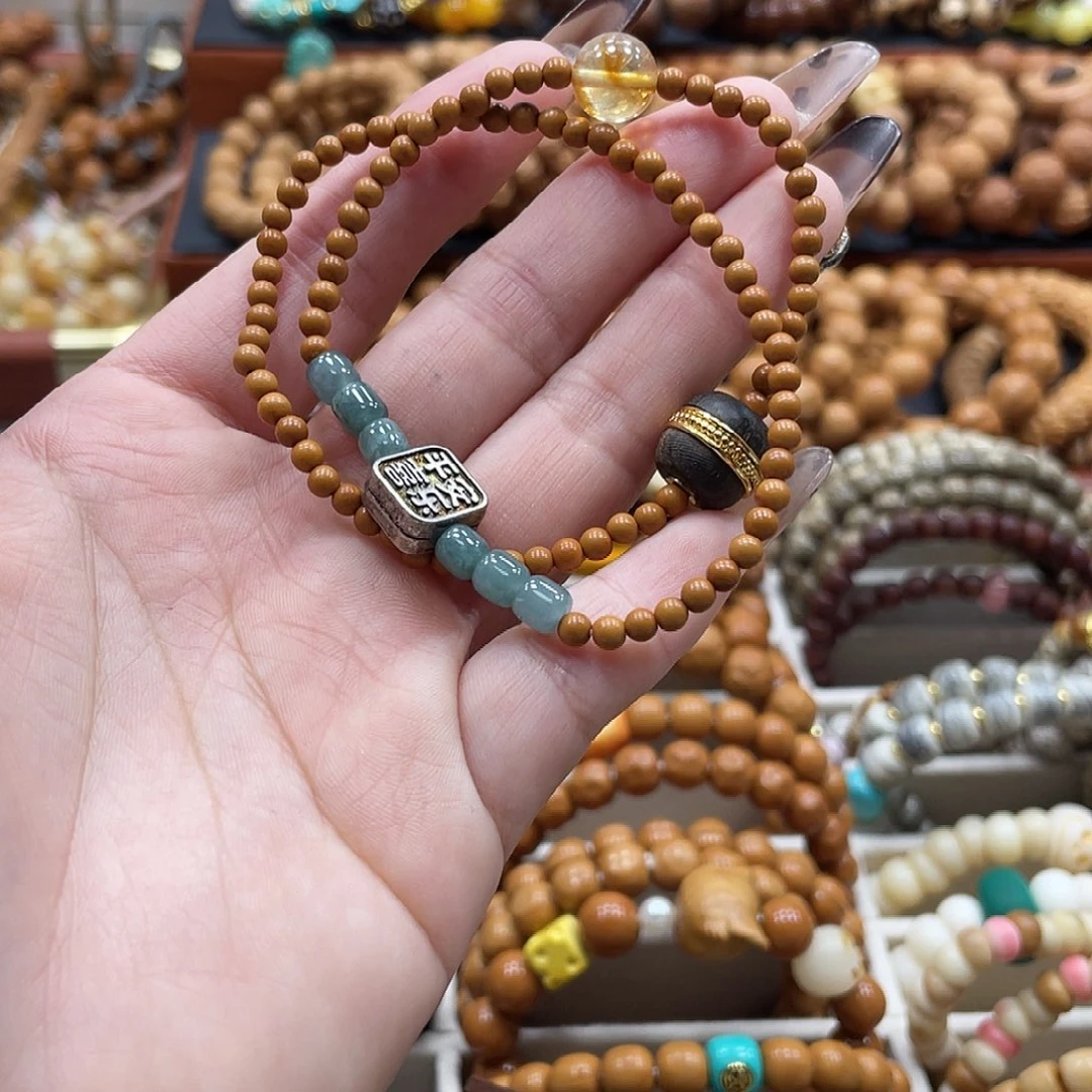 吊坠猴头核桃猴头园珠卡3.4双圈手串