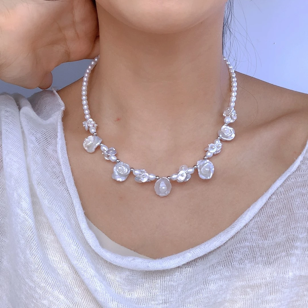 银S925镶嵌淡水珍珠发饰海**风