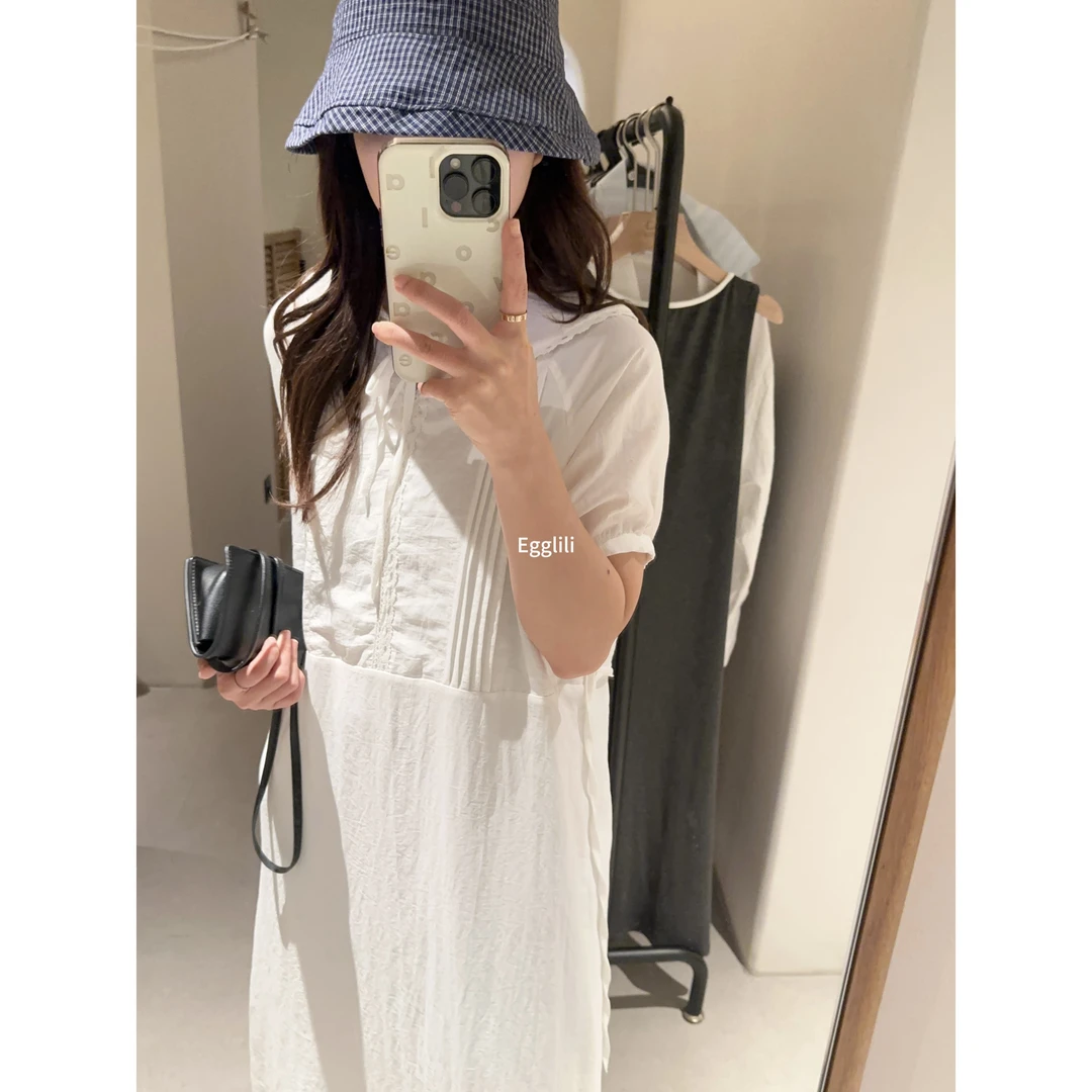 【减龄韩系连衣裙】娃娃领系带