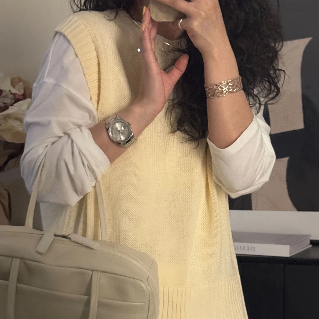 【珍珍.何】6207自制极简后背小众设计百搭马甲