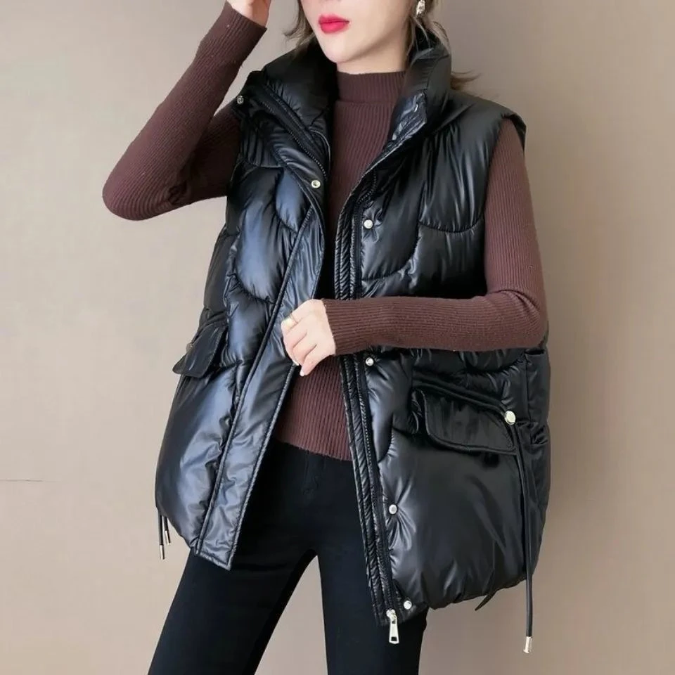 反季免洗马甲女秋冬立领小个子时尚外穿无袖背心坎肩外套网红百搭