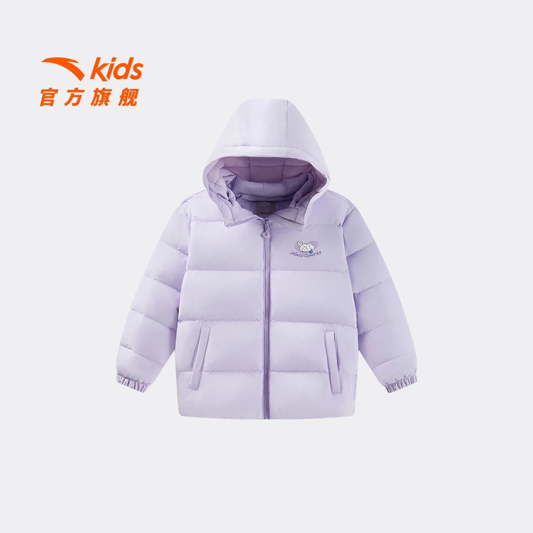 安踏儿童女小童羽绒服2025冬款上新保暖抗寒儿童四防连帽羽绒外套