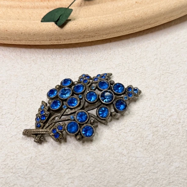 铜合金琉璃胸针 【六六中古】孤品复古胸针th7453