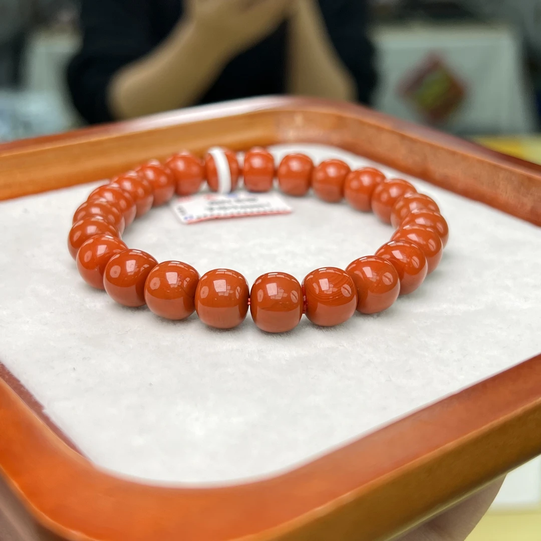 诚信经营支持年退换 南红老型手串9mm+ 多样性发一