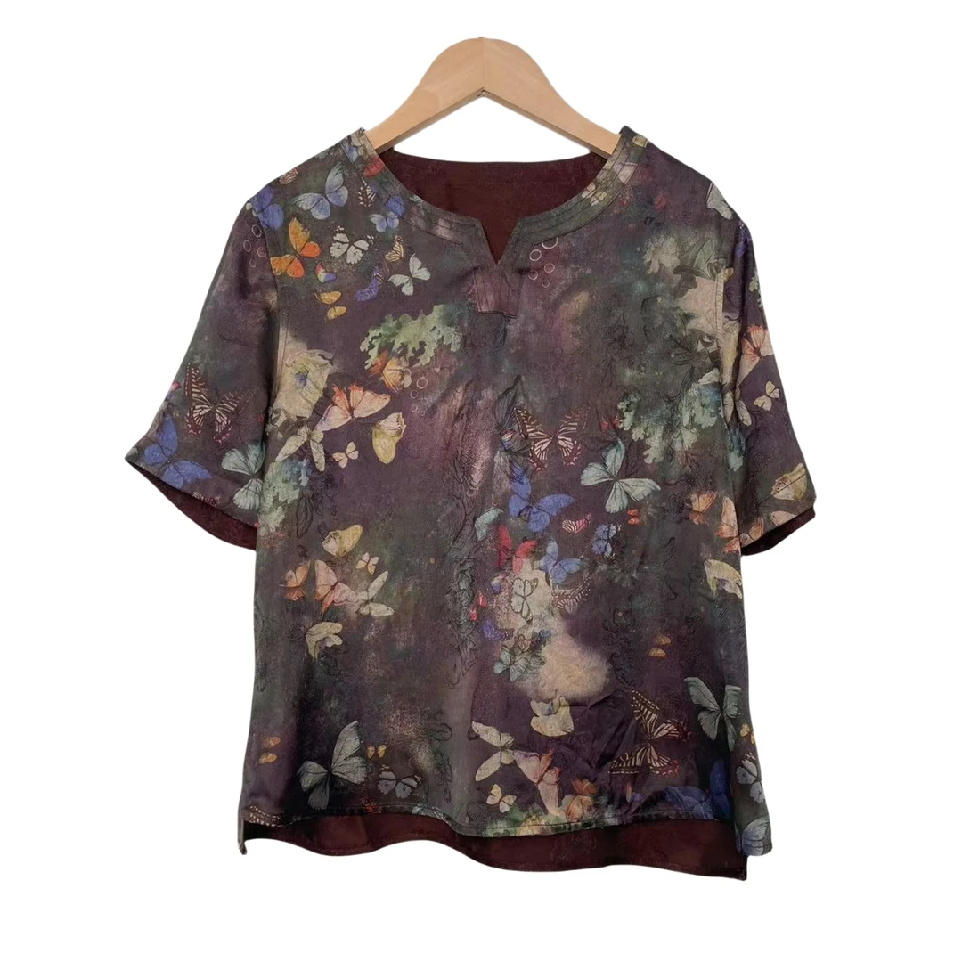 【福蝶-双穿】中式国风高定V领香云纱百搭显瘦