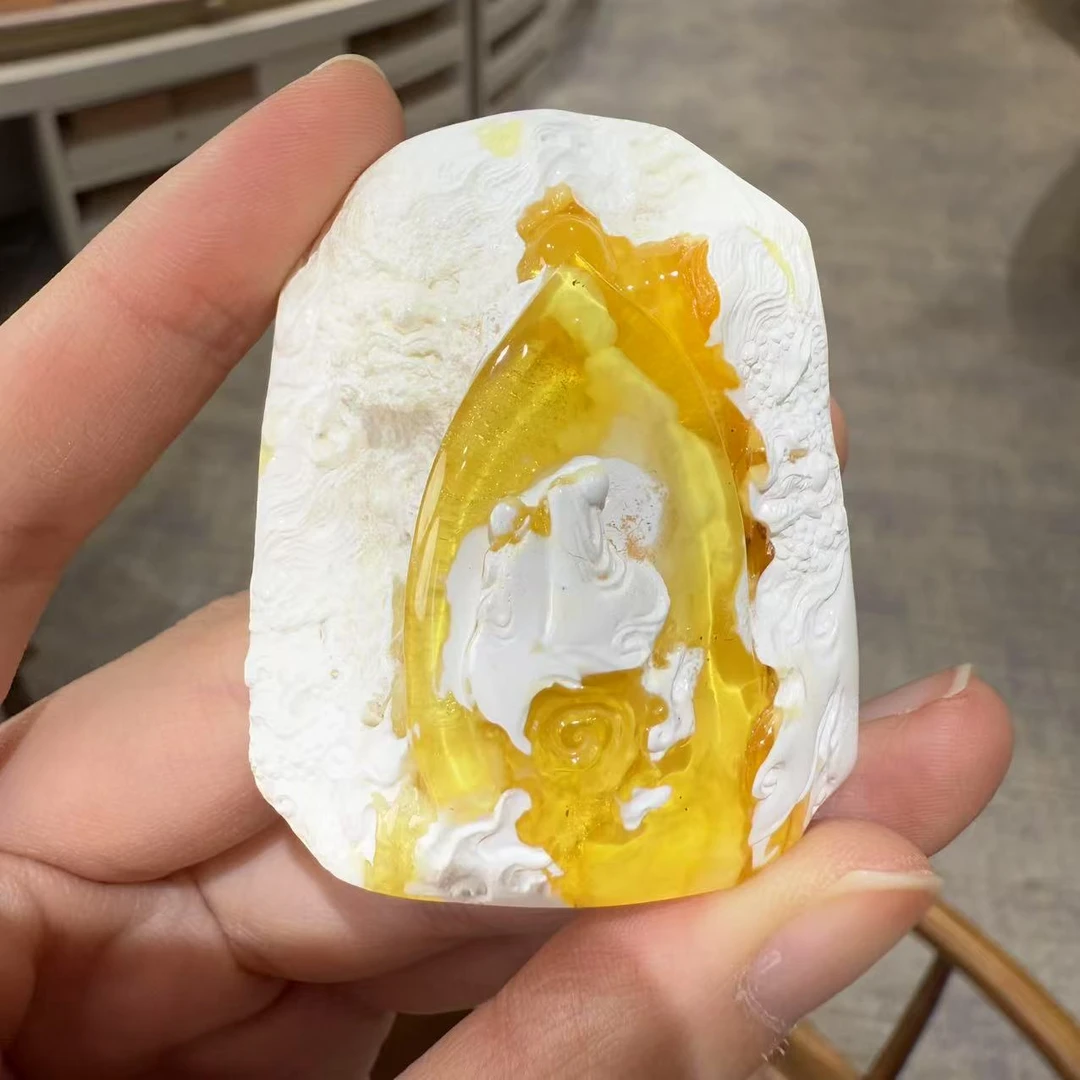 【铭舍 】天然俄料白蜜手工雕刻件颈饰吊坠珠宝玉石4.21