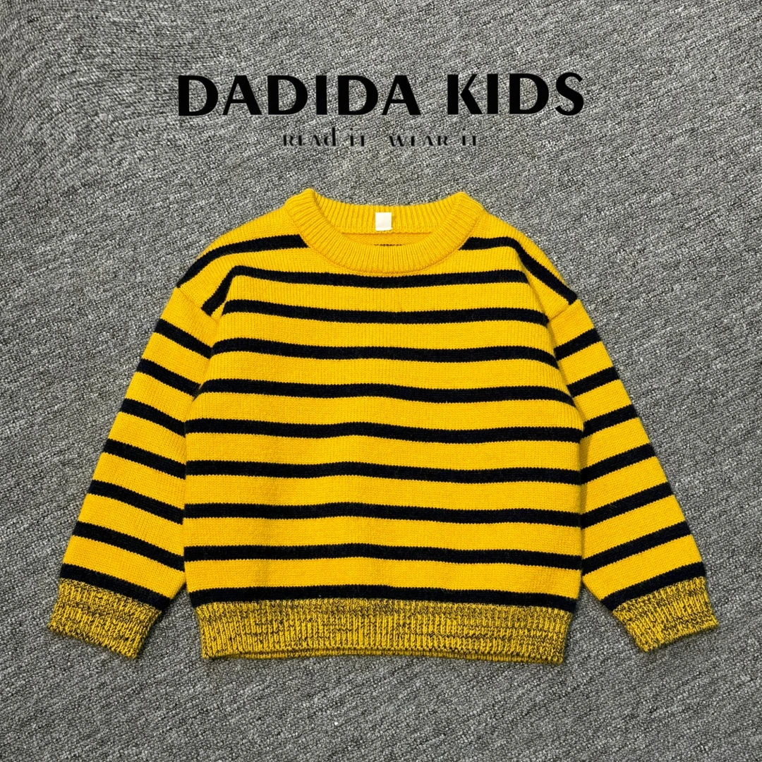 dadida/嗒嘀嗒秋冬男童百搭时尚休闲圆领套头毛衣505520005