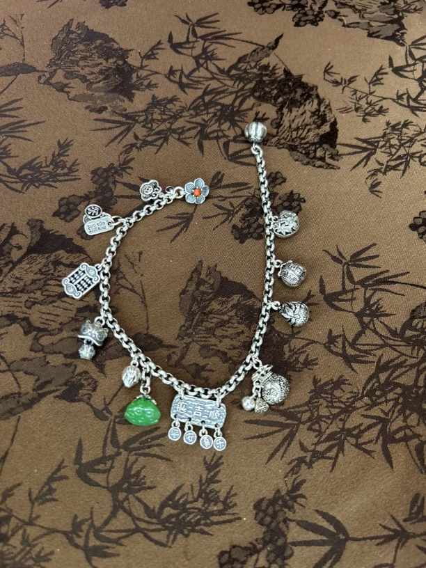 925银脚链 小郑家纯银手工脚链