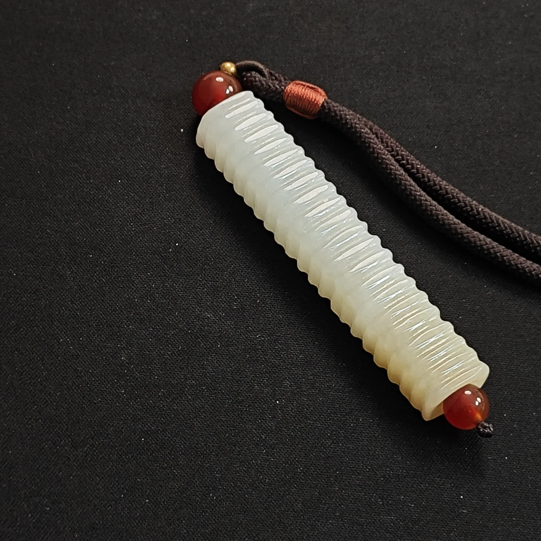 RC0920民国和田白玉螺旋纹勒子