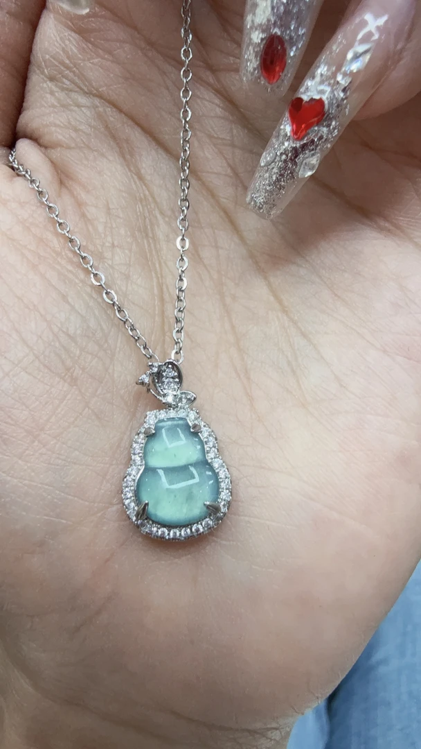 （雍天下）天然A货翡翠玻璃种雪花棉小葫芦多样性发一件01