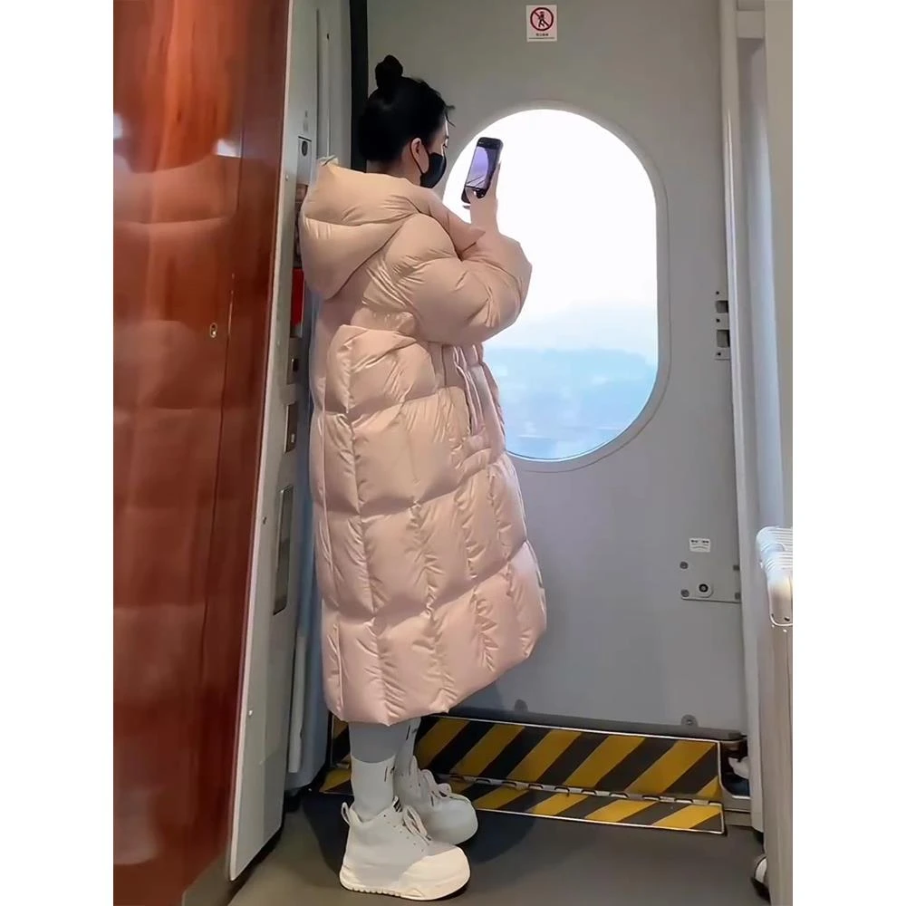 VOCKOO官方2025年冬雪韩版高级设计感时尚两穿宽松百搭长款加厚羽