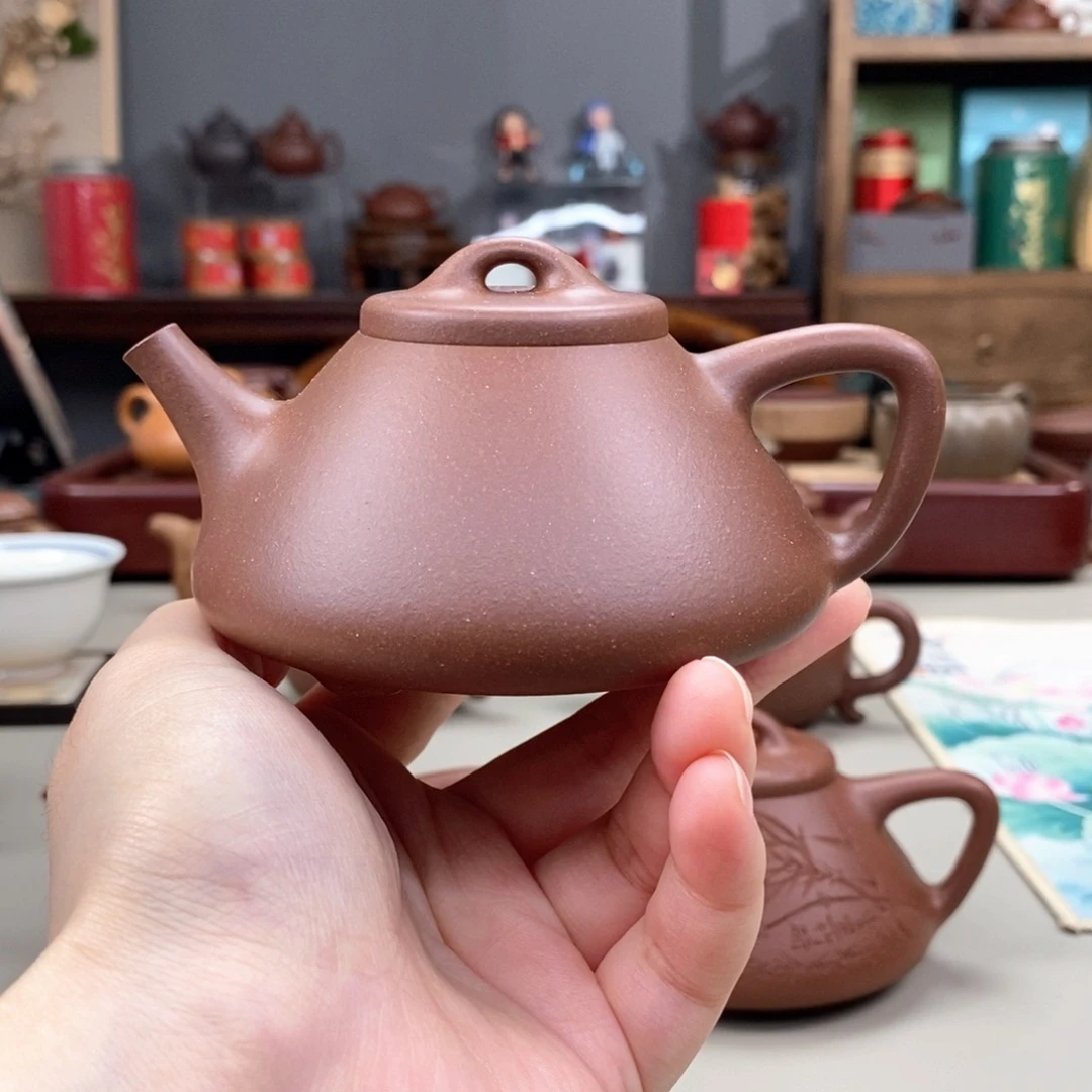 茶壶紫砂四号井紫泥子冶石瓢半手160cc