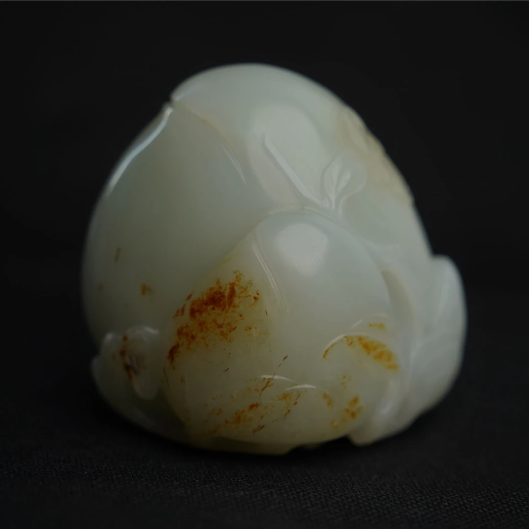 【清】白王福寿双全摆件（重量239g长6.5cm）