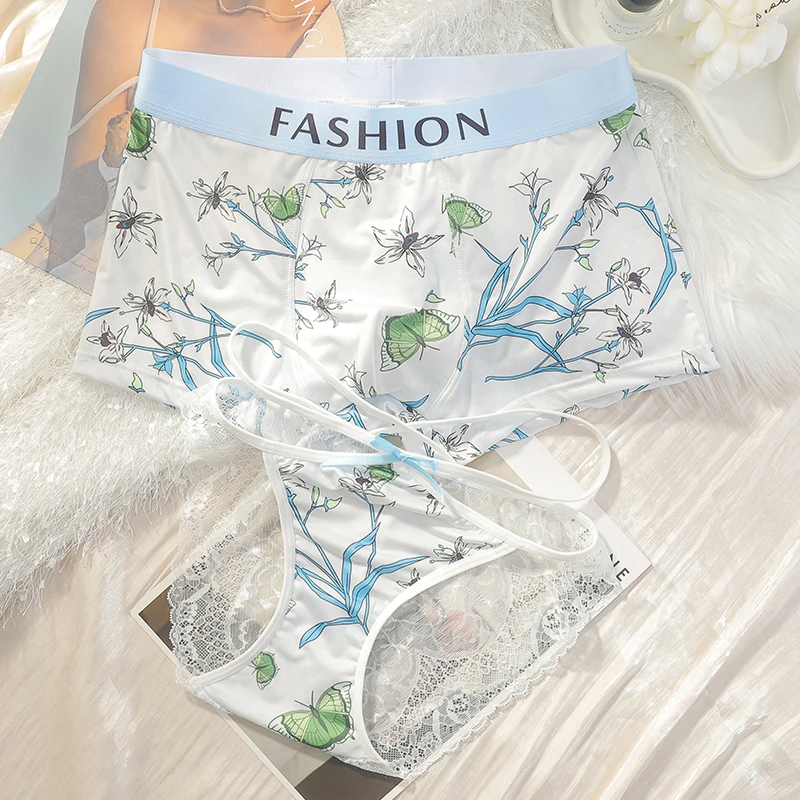 约会穿太有情调~2条装情侣内裤一男一女性感纯欲系带夫妻内衣套装