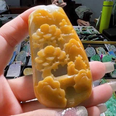 翡翠未镶嵌颈饰一个