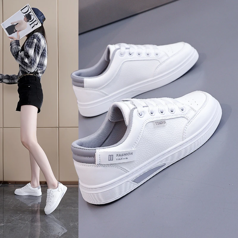 2025爆款秋季轻便单鞋防滑耐磨平底板鞋女休闲百搭小白鞋女D257-1