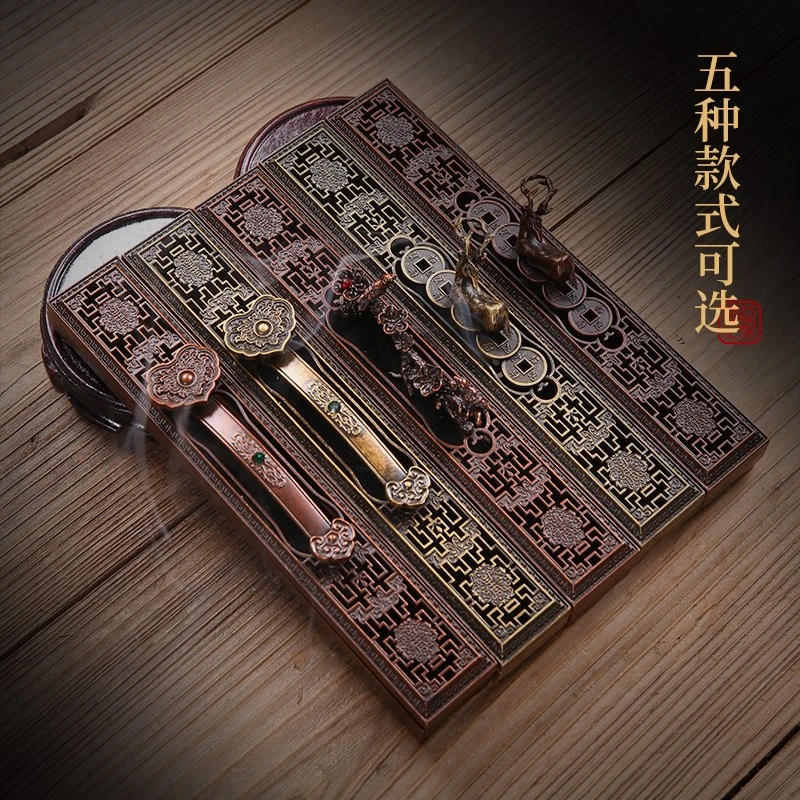 【藏疆包邮】高端室内线香炉卧香盒檀香合金熏香炉摆男士卧室香薰