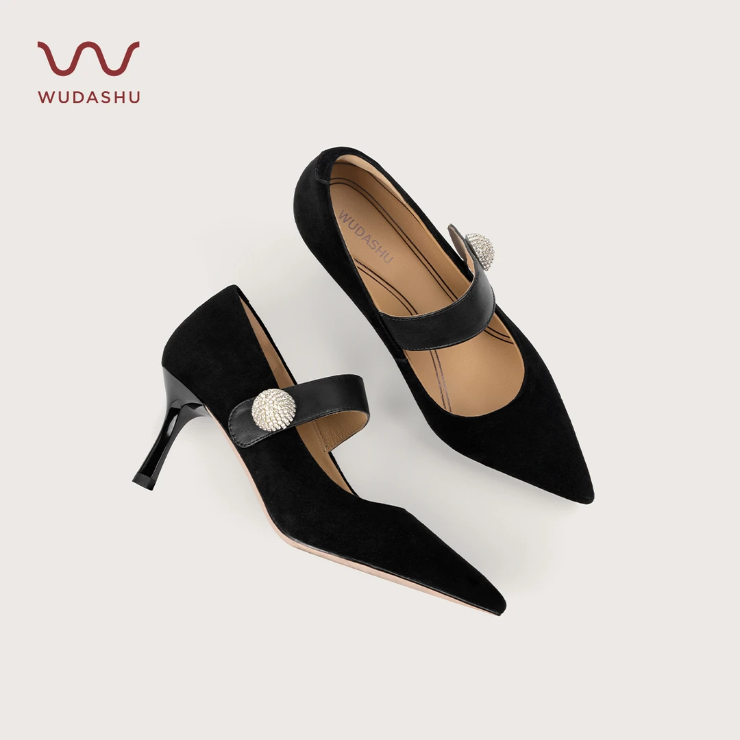 【达人专享】春季气质法式一字带通勤尖头细高跟鞋