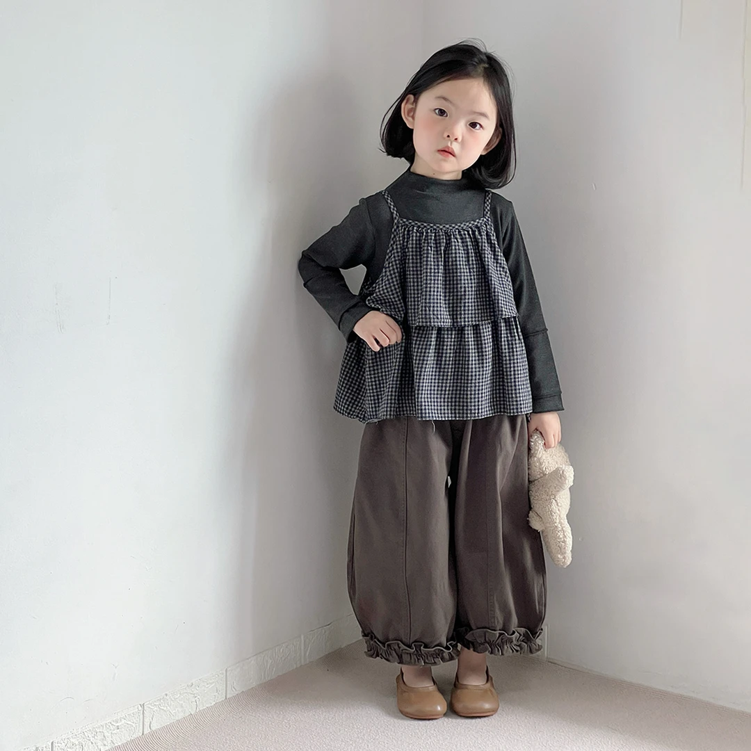 女童韩系穿搭套装2025春秋新款儿童森系叠穿早秋装长袖女童套装