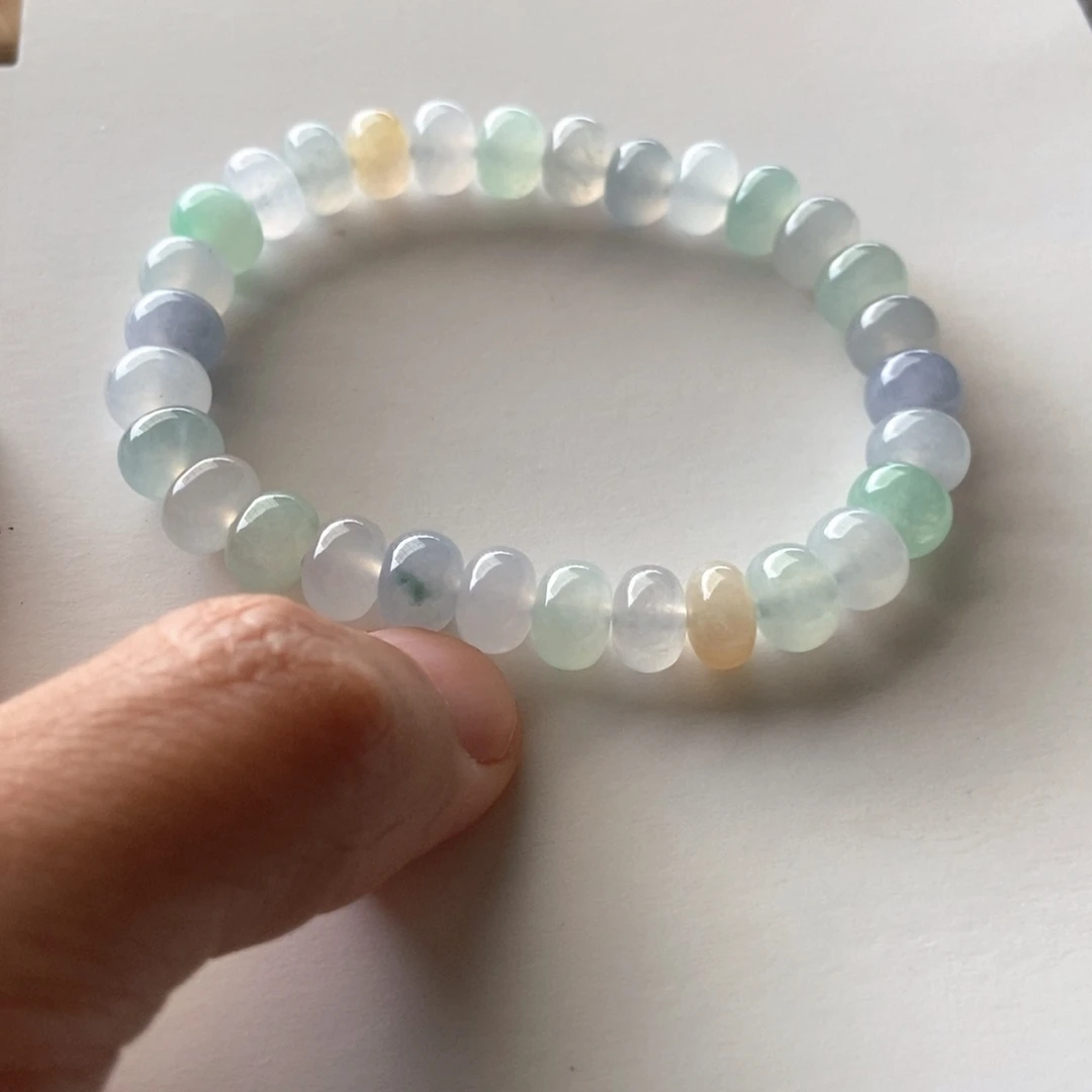 胖***圈翡翠未镶嵌手链翡翠手串珠链工厂自己的