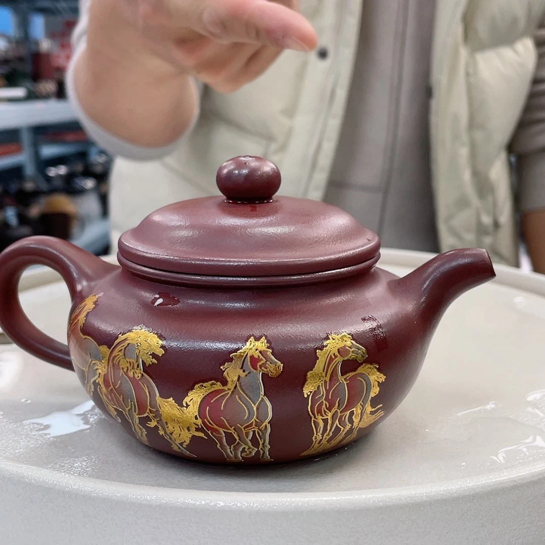 紫砂茶杯八骏图壶1111111111111111