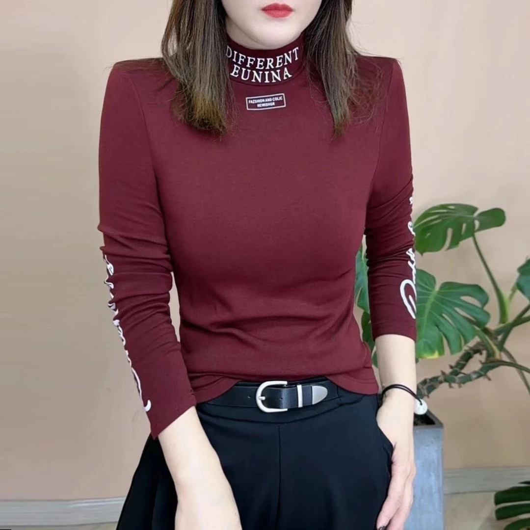 乐町【断码】~尾单孕妇百搭日常休闲修身女显瘦保暖半高领德绒T恤