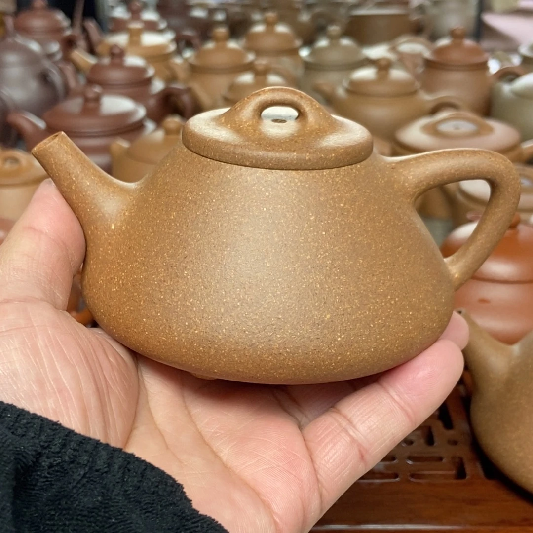 听***风紫砂茶壶原矿青降零添加石瓢壶210 cc小瑕