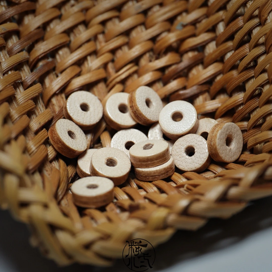 《牛皮隔片》直径6mm！手工双层植鞣牛皮隔片！文玩手串百搭耐磨垫片！