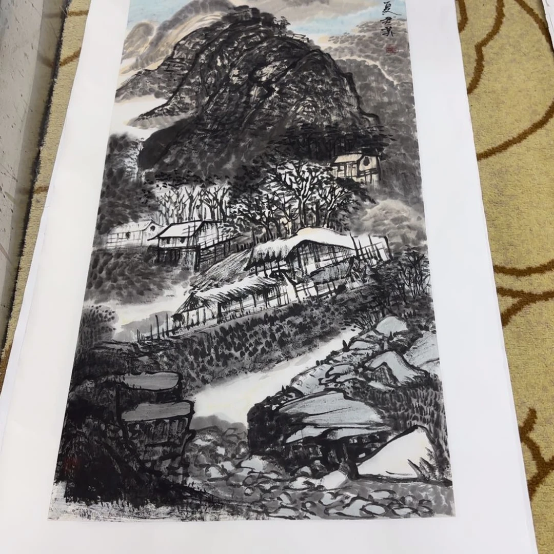 国画三尺山水作品童