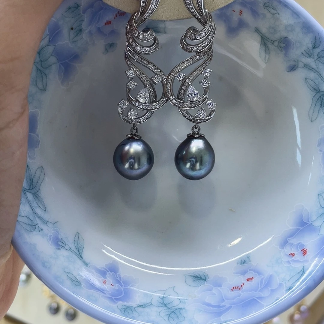 耳饰海水珍珠银S925镶嵌