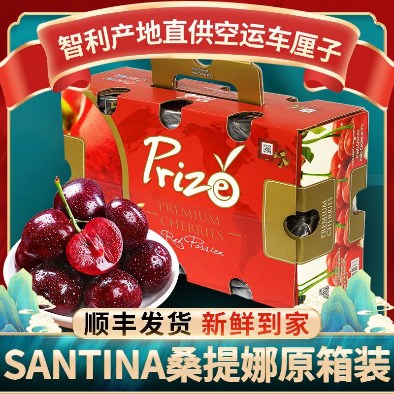 【原箱5斤】智利海运进口桑提娜车厘子应季水果脆甜4JD大樱桃净果2500g顺丰（内附果径卡）XX桑提娜智利共和国