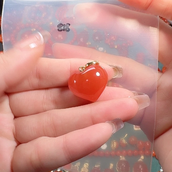 南红玛瑙银S925镶嵌吊坠