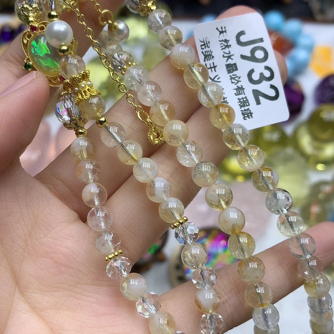 未镶嵌水晶珠宝半成品6+蓝针阿塞项链