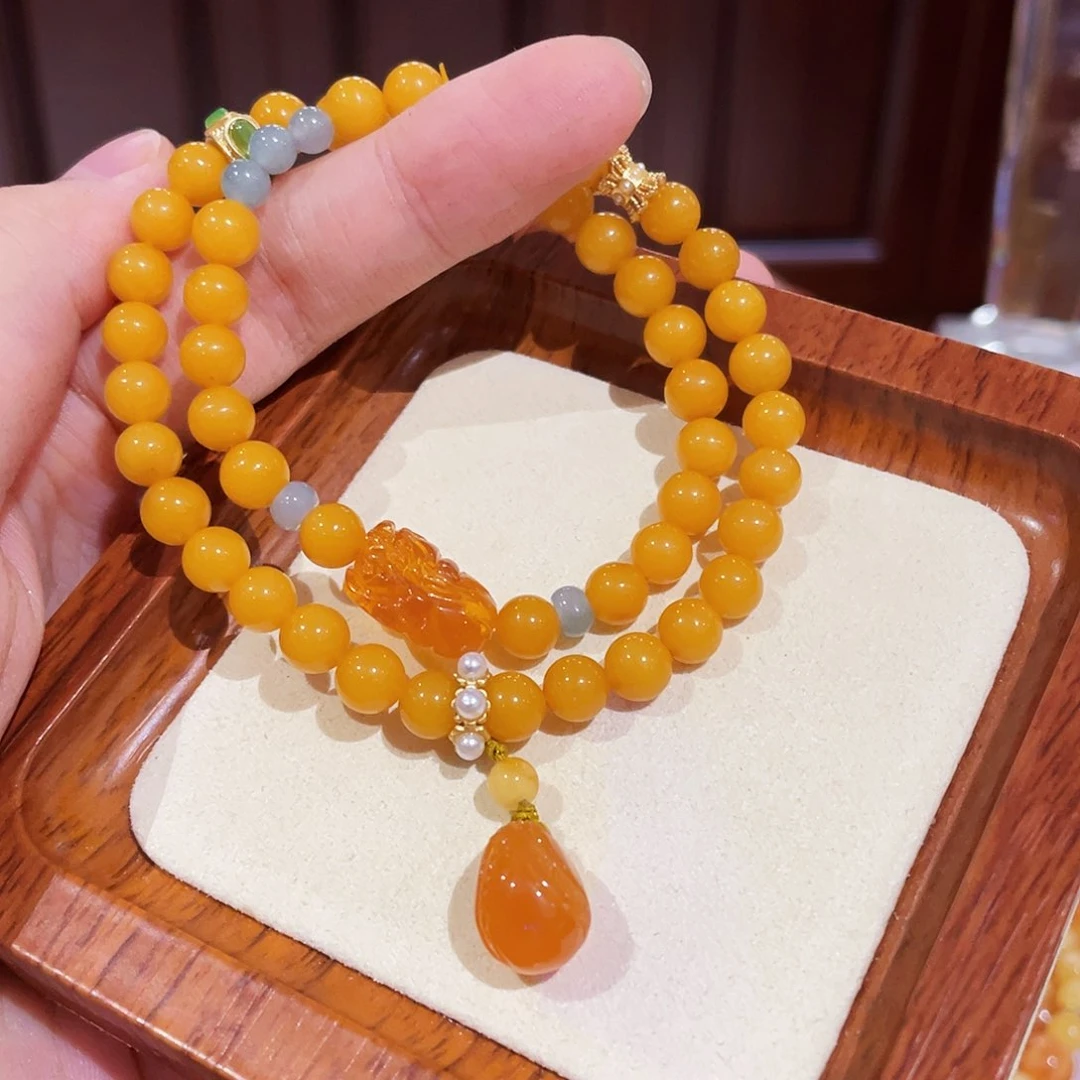 未镶嵌蜜蜡手链手串