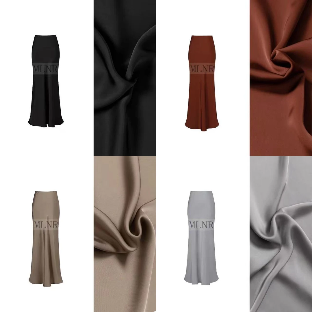 刘婆子店铺款【缎面裙】缎面斜裁轻奢高腰气质显瘦半身裙3366+3366A