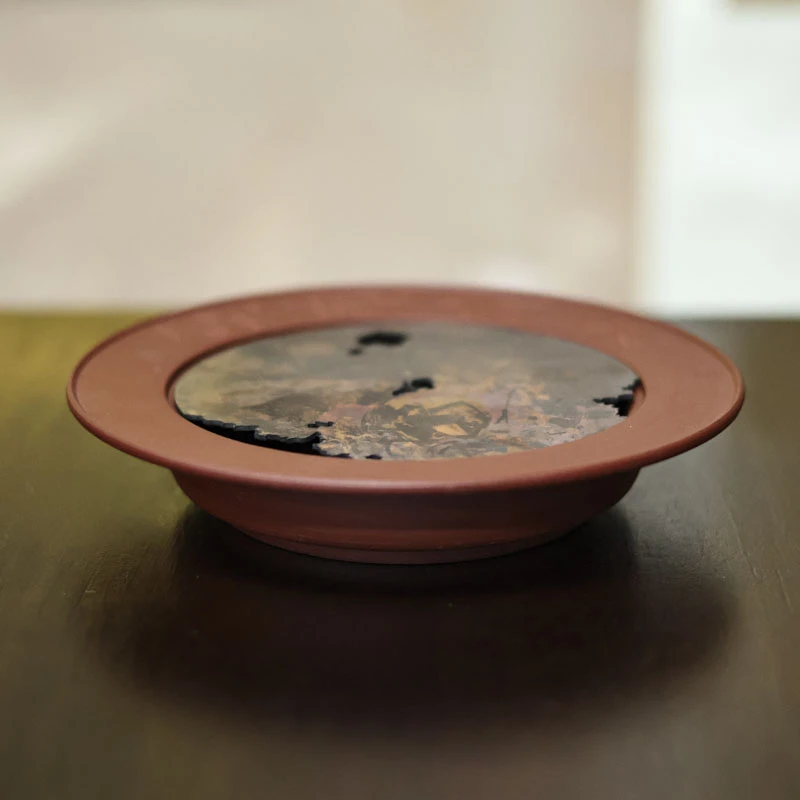 【慕白茶集】清欢有味-半斋-铜片壶承-直径15.8CM（半斋S0278）