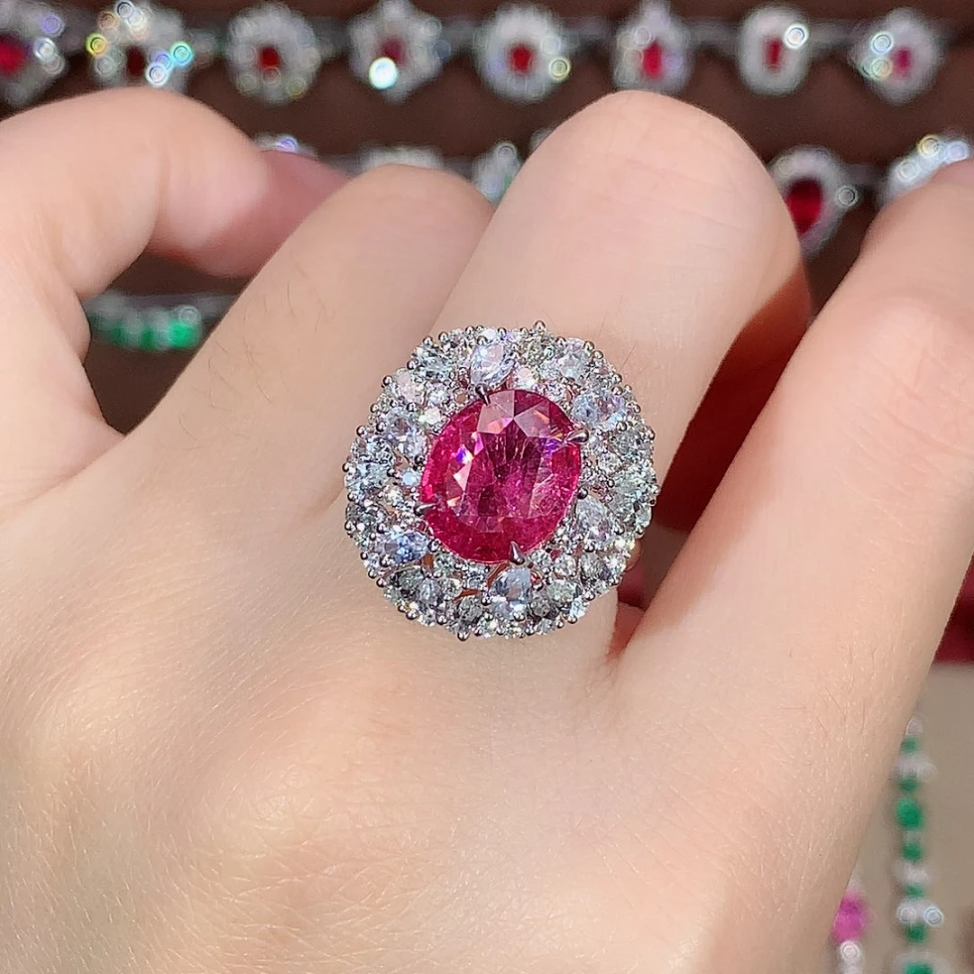 18K金镶嵌戒指碧玺2.65ct/天然宝石/七天无理由