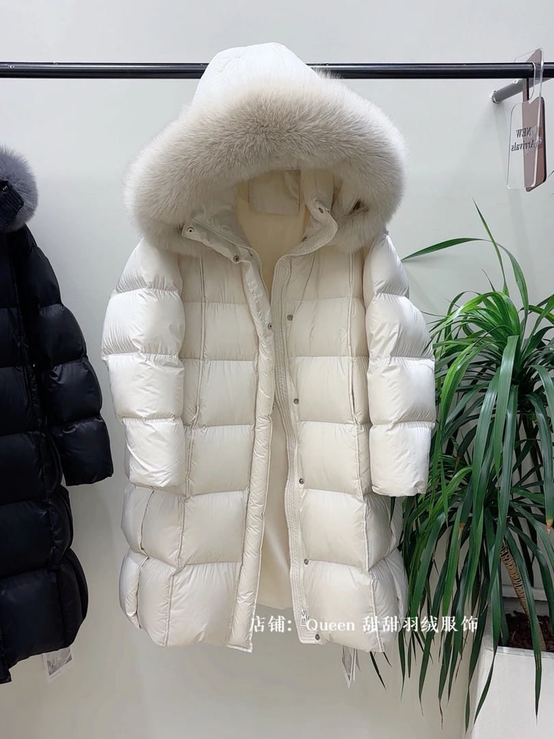 【浪漫雪国】中长款狐狸毛超厚超轻新国标90绒中长款加厚保暖外套女