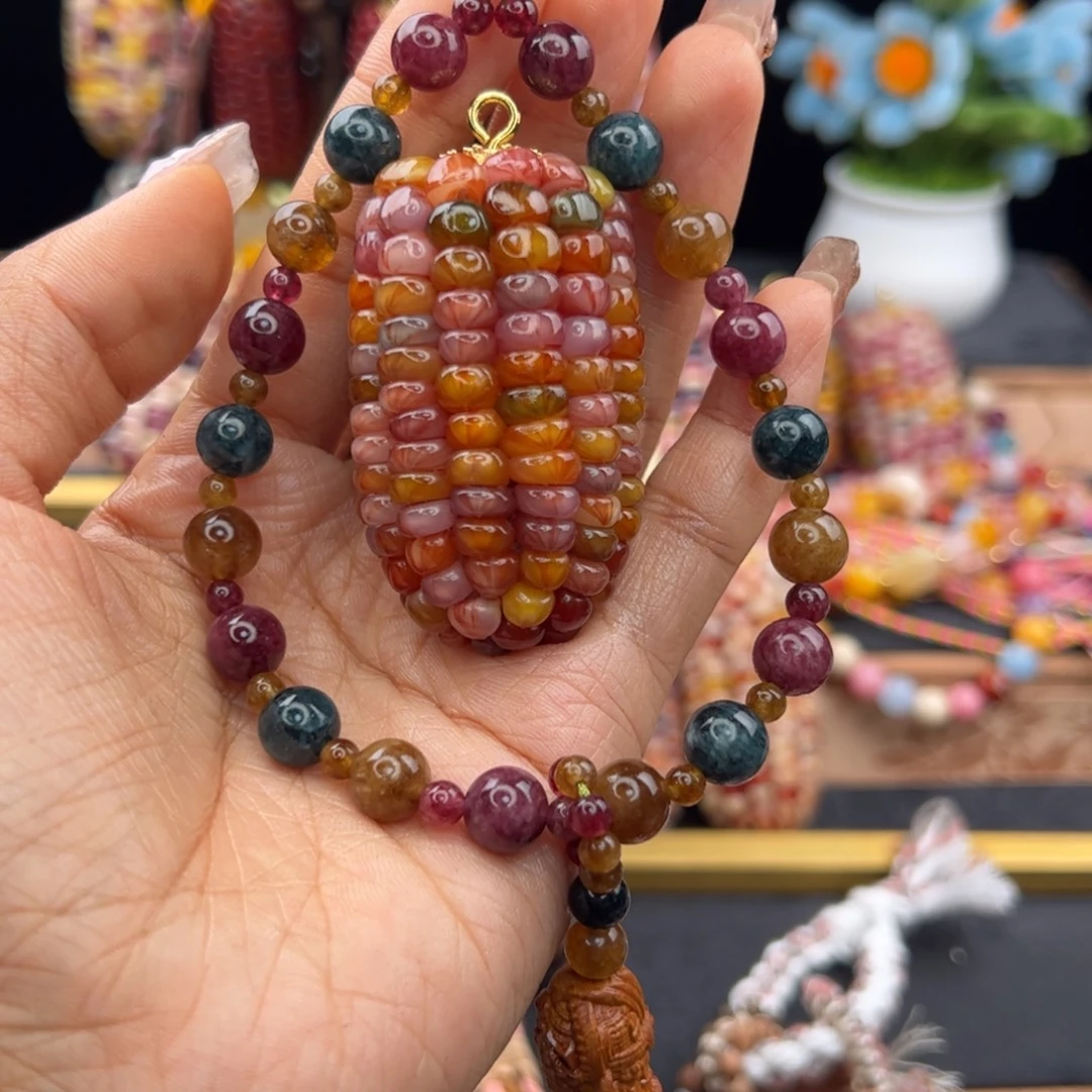 就***.非金属七彩文玩玉米专拍链接