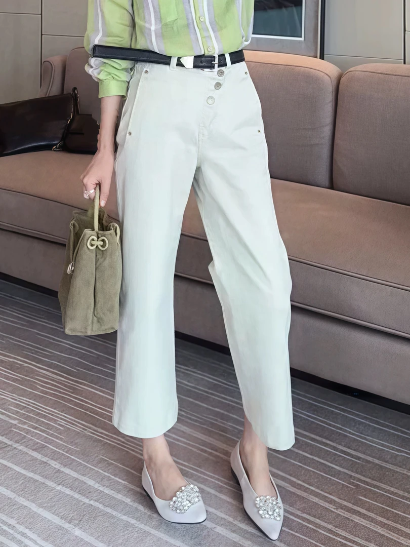 【1361】佰#设计感直筒修身牛仔裤【配皮带】