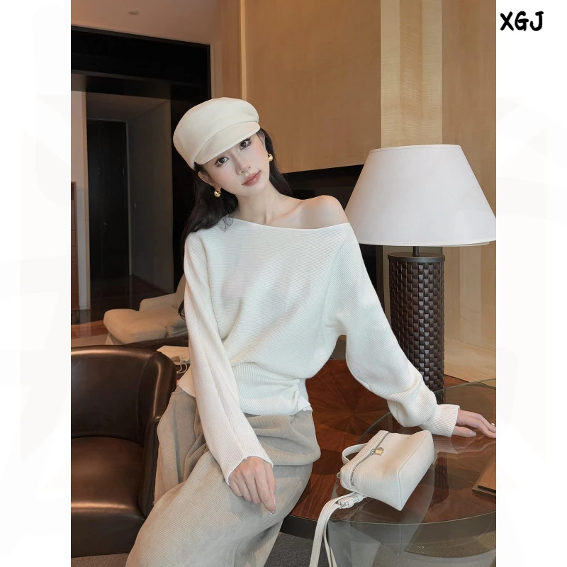 针织衫女秋冬高级感慵懒软糯毛衣收腰显瘦内搭打底上衣女秋