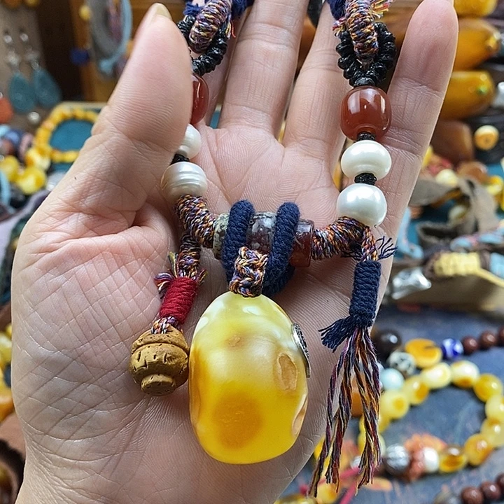 蜜蜡未镶嵌项链项链