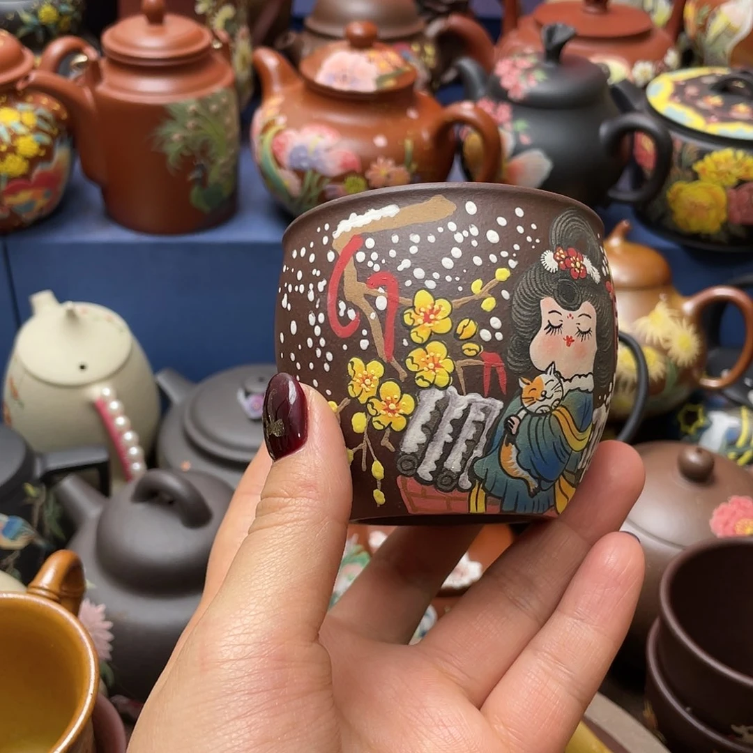 青***荷茶杯紫砂紫砂主人杯170c