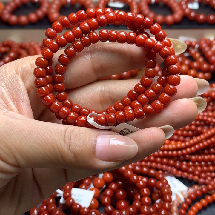 婷***子玛瑙/玉髓天然玛瑙手串多圈未镶嵌