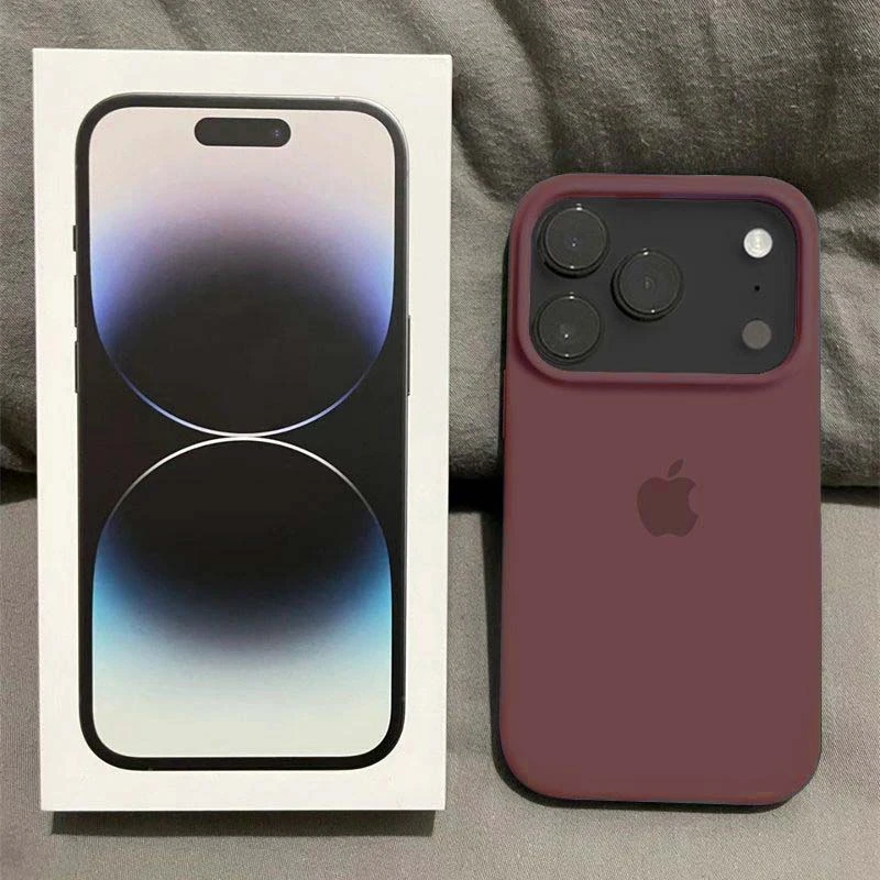 梅子色适用iPhone17PROMAX液态硅胶苹果16/15手机壳14肤感13防摔