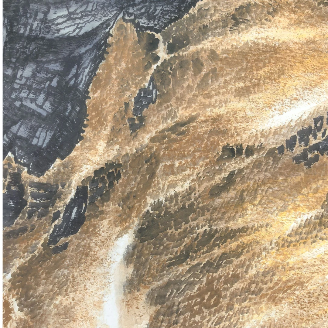 闫学强 手绘国画 68×68cm 黄河