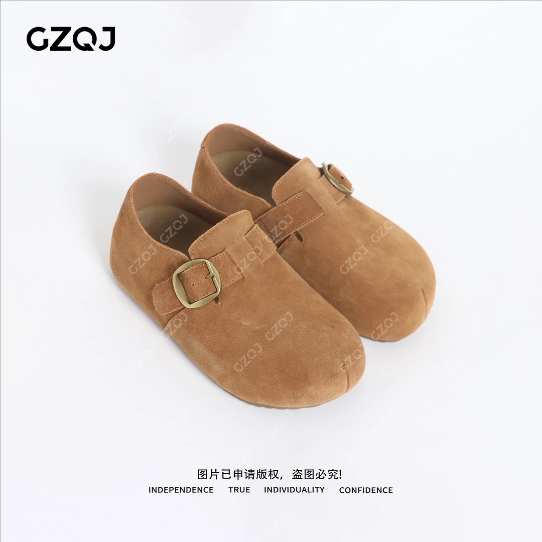 老琴私服 琥珀流光风轻便一脚蹬简约豆豆鞋日常平底勃肯鞋 2830