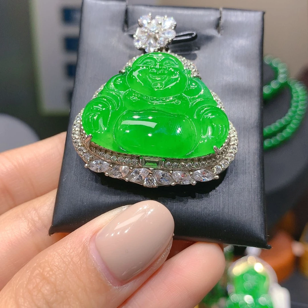 【闪购商品】颈饰银S925镶嵌翡翠4柒姐